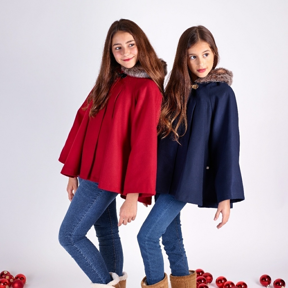Stylish Kids Cape - Red and Blue